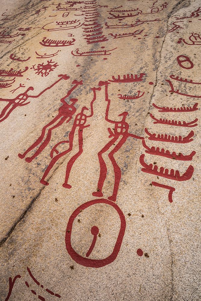 Sweden-Bohuslan-Tanumshede-Bronze Age carving detail of the Tanum area showing man with big sexual